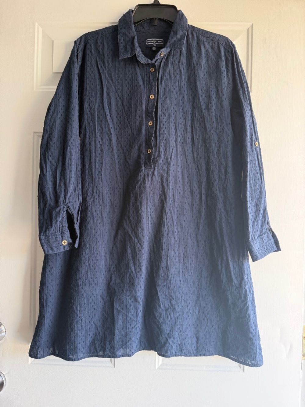 Charter Club Navy Button-Front Tunic Dress